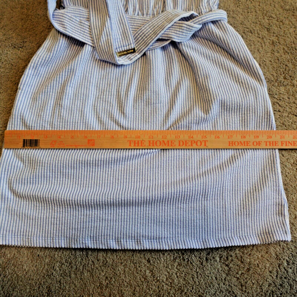 Michael Kors Women Medium Dress Off Shoulder Ruffle-Neck Seersucker Pockets - Picture 10 of 10